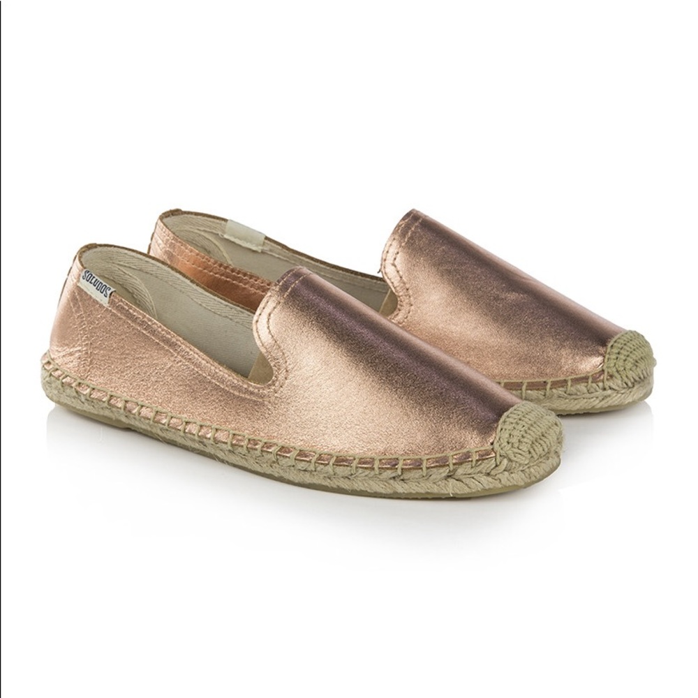 Soludos Rose Gold Smoking Slipper Espadrilles 7